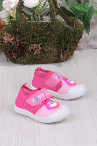 Fort 3356 Gz Kuş Figürlü Anaokulu Kreş Ev Kız Çocuk Keten Panduf Ayakkabı - Resim 6