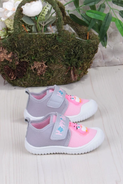 Fort 3356 Gz Kuş Figürlü Anaokulu Kreş Ev Kız Çocuk Keten Panduf Ayakkabı - Resim 2