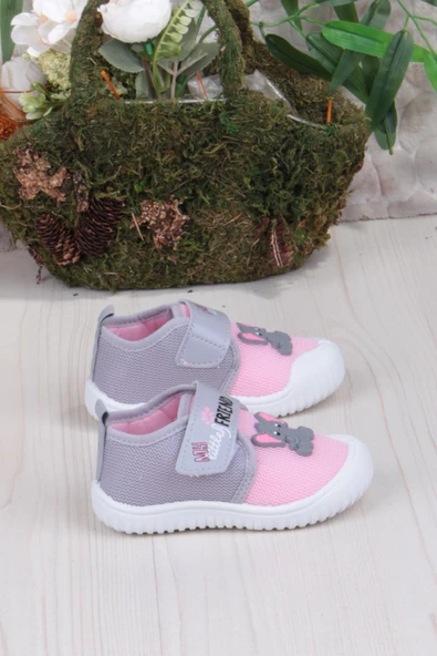 Fort 3448 Gz Fil Figürlü Anaokulu Kreş Ev Kız Çocuk Keten Panduf Ayakkabı - Resim 2