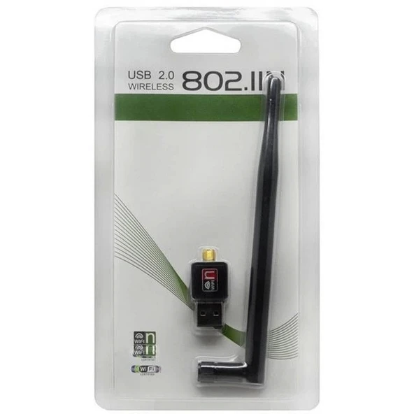 Fully 300 Usb Antenli 802.11n Wifi 7601 Chipset 2.4Ghz 5dB 150 Mbps IP Uydu Alıcıları Uyumlu Wifi Adaptör