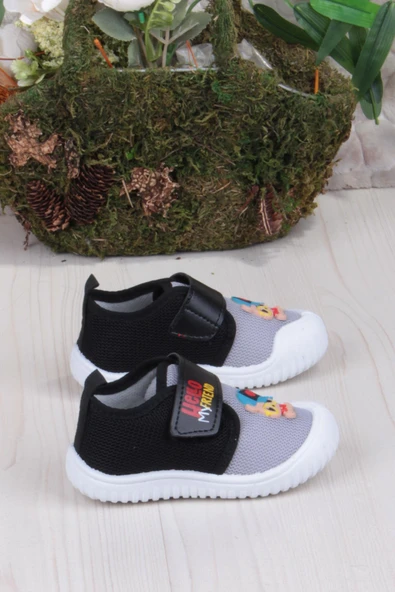 Fort 3451 Gz Köpek Figürlü Anaokulu Kreş Ev Erkek Çocuk Keten Panduf Ayakkabı - Resim 7