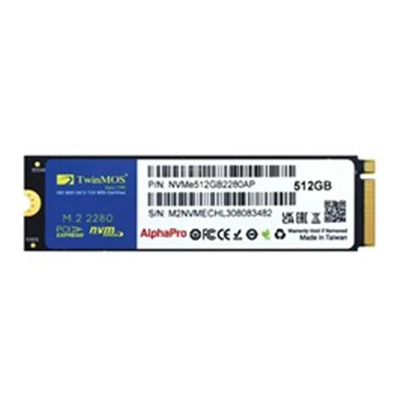TwinMOS 512GB M.2 PCIe Gen3 NVMe SSD (3600-3250Mb-s) NVME512GB2280AP TLC 3DNAND Ssd - Resim 2