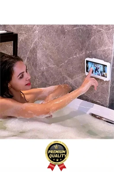 Çok Amaçlı Portatif Duvara Monte Sızdırmaz Buğu Yapmaz Su Geçirmez Hareketli Duş Telefon Kabı Tutucu - 3