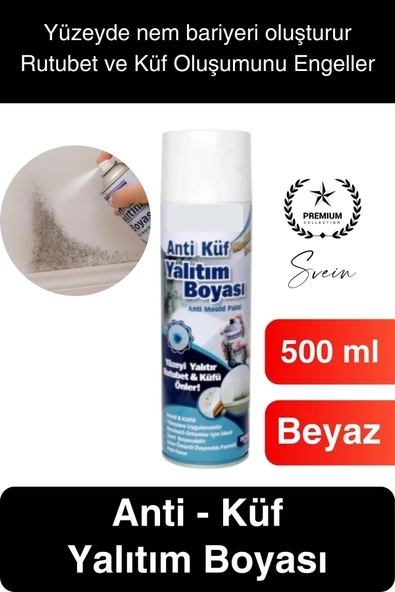 Premium Anti Küf Yalıtım Boyası Sprey Beyaz Rutubet Oluşumunu Engeller Duvar Derleme Önleyici 500 ml - 1