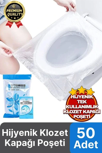 Yeni Seyahat Tipi Taşınabilir Okul Tuvalet Wc Hijyenik Tek Kullanımlık Klozet Kapağı Poşeti 50 Adet