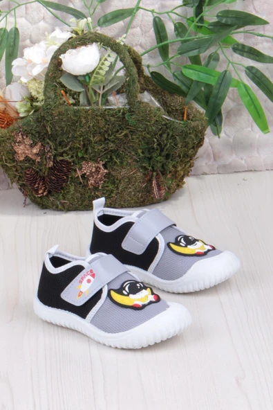 Fort 3410 Gz Astronot Anaokulu Kreş Ev Erkek Çocuk Keten Panduf Ayakkabı - Resim 6