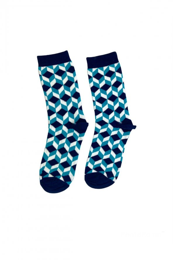 Tek Çift Geometrik Desenli Eğlenceli  Çorap  36-41 numara  T-0216