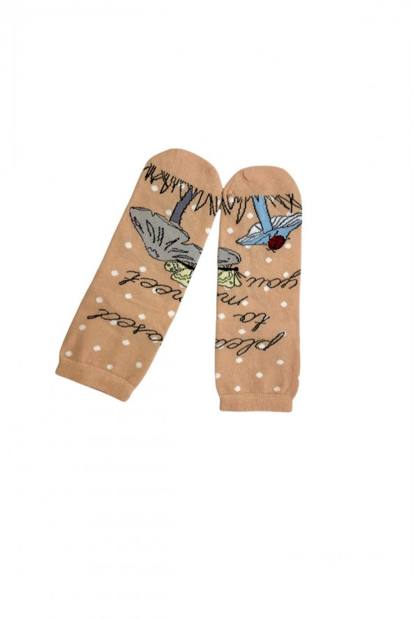 Tek Çift  Mantar Desenli Eğlenceli Çorap  36-41 numara  T-0011