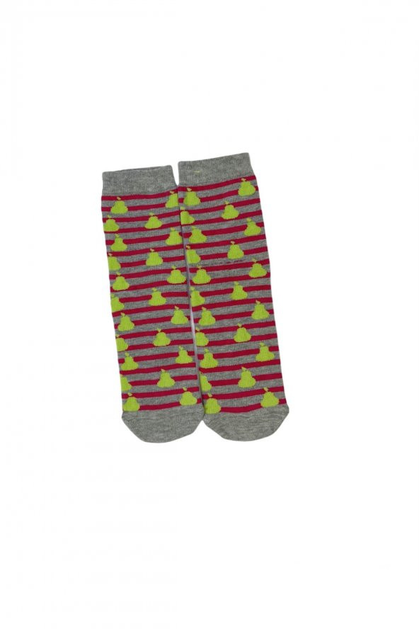 Tek Çift Armut Desenli Eğlenceli Çorap  36-41 numara  T-0034