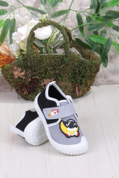 Fort 3410 Gz Astronot Anaokulu Kreş Ev Erkek Çocuk Keten Panduf Ayakkabı - Resim 9