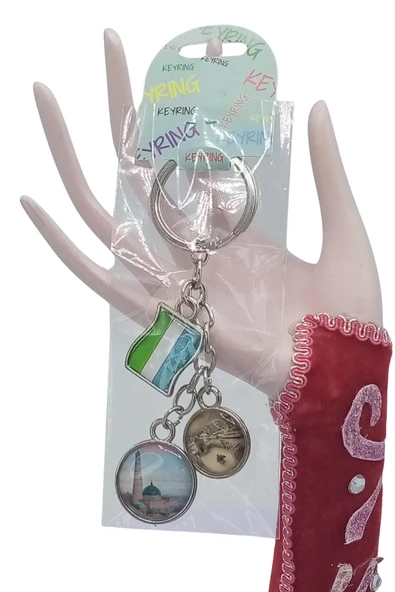 Özbekistan Üçlü Epoksi Metal Çift Taraflı Damla Anahtarlık Uzbekistan - Resim 5