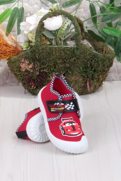 Fort 3449 Gz Araba Figürlü Anaokulu Kreş Ev Erkek Çocuk Keten Panduf Ayakkabı - Resim 9