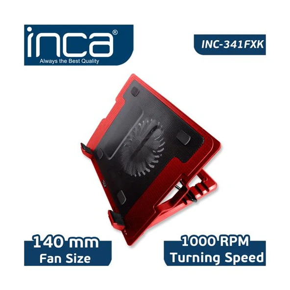 Inca Inc-341FXK Kırmızı Ergonomik Sessiz Usb Notebook Soğutucu ürün görseli