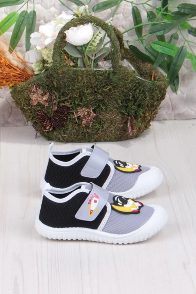 Fort 3410 Gz Astronot Anaokulu Kreş Ev Erkek Çocuk Keten Panduf Ayakkabı - Resim 7