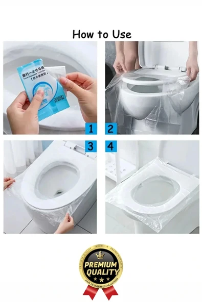 Yeni Seyahat Tipi Taşınabilir Okul Tuvalet Wc Hijyenik Tek Kullanımlık Klozet Kapağı Poşeti 50 Adet - 6