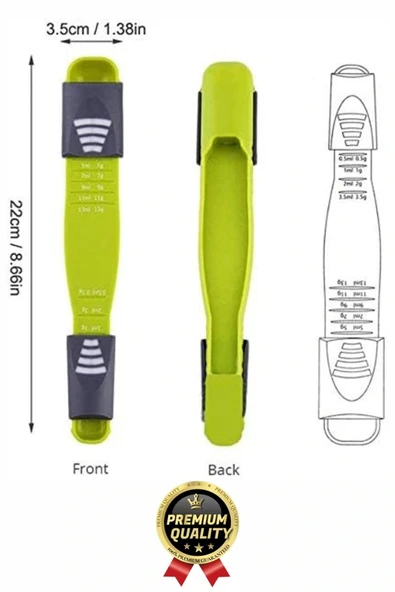 Premium Seri Gıda Sıvı Katı Şeker Tuz Kahve Baharat Ayarlanabilir Çift Taraflı Hassas Ölçüm Kaşığı - 4