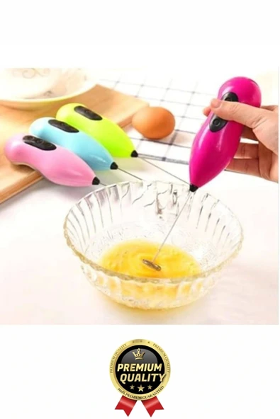 Premium Çelik Uçlu Pilli Mini Kahve Sos Krema Mama Yumurta Çırpıcı Karıştırıcı Süt Köpürtücü Mikser - 5