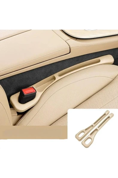 Krem 2 Adet Araç Oto Koltuk Arası Boşluk Doldurma Pedi Cüzdan Para Düşme Önleyici Telefon Tutucu ürün görseli 1