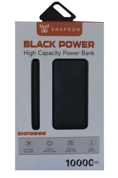 SnapMax SNP-3008 Beyaz 10.000 mah Powerbank 2x USB Çıkışlı 1 Type-C ve 1 Micro Girişli - 2