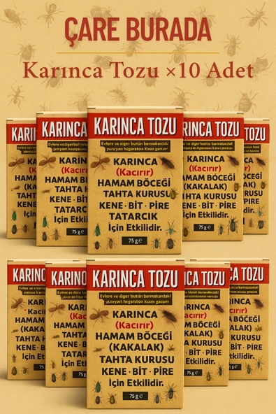 Karınca Tozu ×10 Adet (Kene & Bit & Pire & Tahta Kurusu & Hamam Böceği)