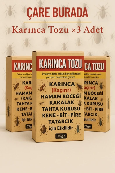 Karınca Tozu ×3 Adet (Kene & Bit & Pire & Tahta Kurusu & Hamam Böceği) ürün görseli 1
