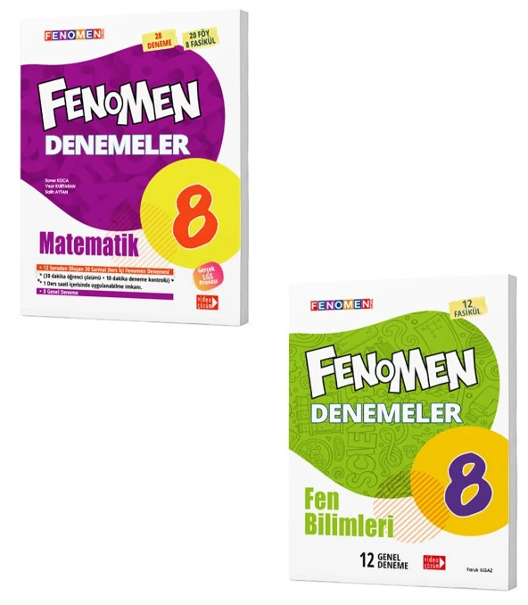 Fenomen Okul 2024 8. Sınıf Matematik Fen Bilimleri Deneme Seti