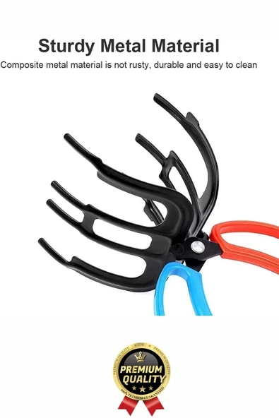 Çok Fonksiyonlu Ergonomik Tasarım Kaymayı Engelleyen Pense 3 Pençeli 11 cm Balık Sabitleyici Maşa - 7