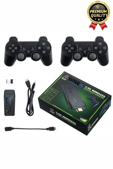 Nostaljik 4K Çözünürlük 2.4g Uyumlu Kablosuz Çift Kol Konsol Retro 20000 Oyunlu Game Stick Atari - 2