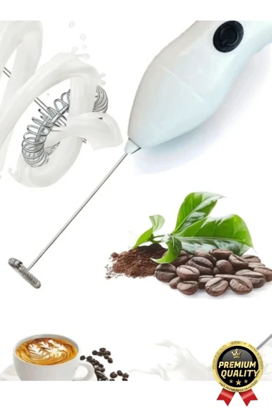 Premium Çelik Uçlu Pilli Mini Kahve Sos Krema Mama Yumurta Çırpıcı Karıştırıcı Süt Köpürtücü Mikser - 7