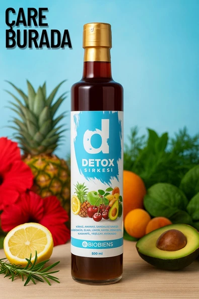 Detoks Sirkesi 500 ml (Kiraz, Ananas, Avokado, Zencefil, Hibisküs, Karanfil)