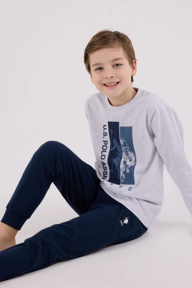 U.S. Polo Assn  Uzun Kol Pijama Takım US2206-4 Karmelanj - 2