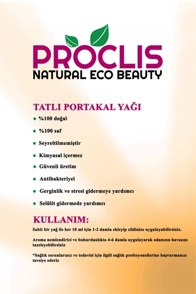 PROCLİS 2 Adet Tatlı Portakal Uçucu Yağı 10 ml - 4