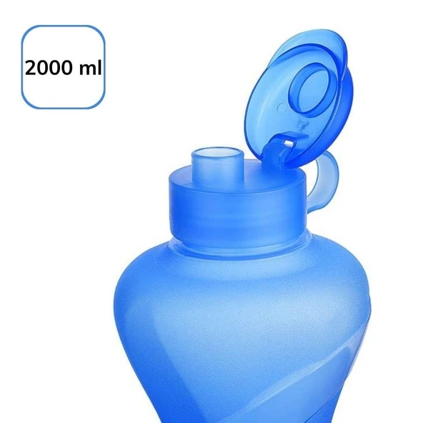 MERGEN STORE 2000ML Kapasiteli Sporcu Tipi Suluk Pratik El Matarası TP-487 - Resim 7