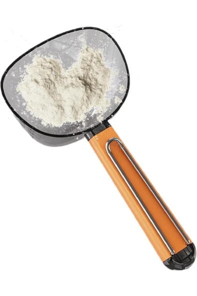 Klipsli Kedi Köpek Mama Kepçesi 180 ml Ölçekli Erzak Bakliyat Un Baharat Kahve Ölçü Kaşığı Küreği - 7