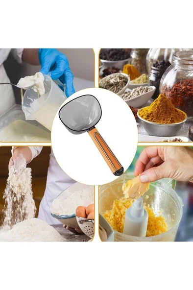 Klipsli Kedi Köpek Mama Kepçesi 180 ml Ölçekli Erzak Bakliyat Un Baharat Kahve Ölçü Kaşığı Küreği - 5