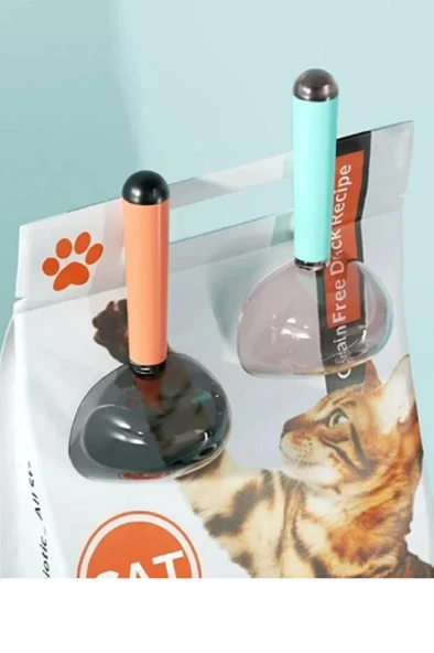 Klipsli Kedi Köpek Mama Kepçesi 180 ml Ölçekli Erzak Bakliyat Un Baharat Kahve Ölçü Kaşığı Küreği - 8