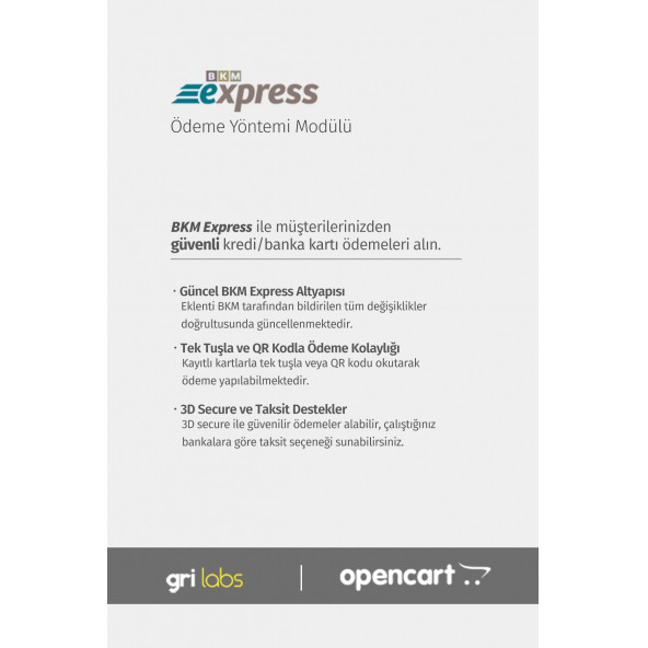 OpenCart - BKM Express Ödeme Modülü - 2