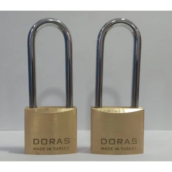 Doras Ersa 2'li Set Uzun Kanca Pas Pirinç Asma Kilit 40 Mm ürün görseli