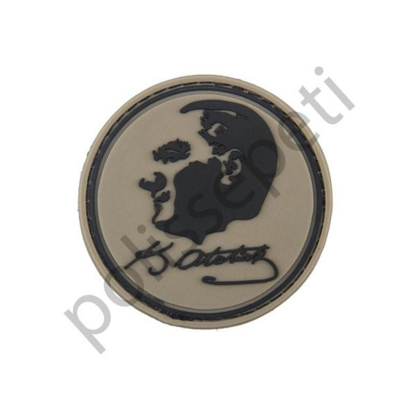 3D Mustafa Kemal Atatürk Silüet İmza Silikon Peç Askeri Patch - 5