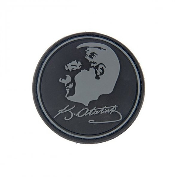 3D Mustafa Kemal Atatürk Silüet İmza Silikon Peç Askeri Patch - 2