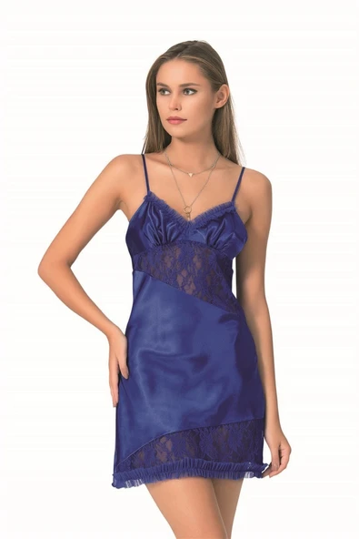 Amora Secret Saks Kısa Saten Gecelik ürün görseli