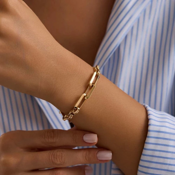 14 Ayar Hallow Bileklik İtaly 8 mm 19 cm