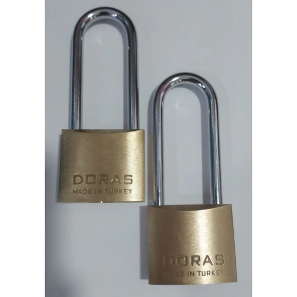 Doras Ersa 2'li Set Uzun Kanca Pas Pirinç Asma Kilit 40 Mm - Resim 2