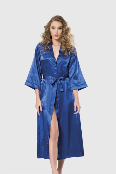 AmoraSecret AmoraSecret Saks Uzun Saten Sabahlık - 1