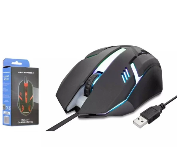 Hadron Hdx3257 Kablolu Oyuncu Mouse Led 800/1600Dpi 140Cm Siyah - 1