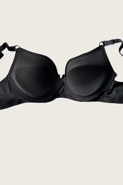Arias Closet Siyah-Kırmızı 2'li Mikro Kumaş Push Up Dolgulu Balenli Günlük Destekli Sütyen - 2