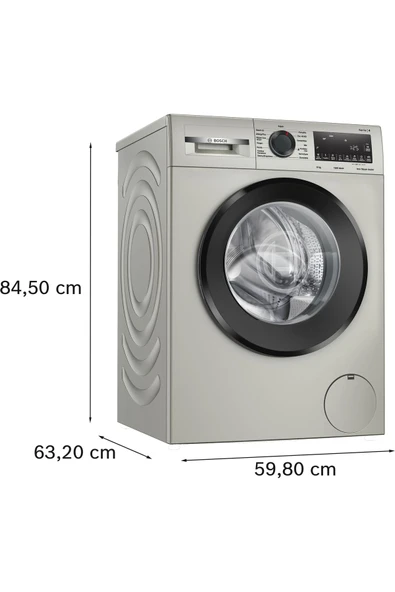 Bosch WGA242ZXTR 9 Kg 1200 Devir Gri Çamaşır Makinesi - 3