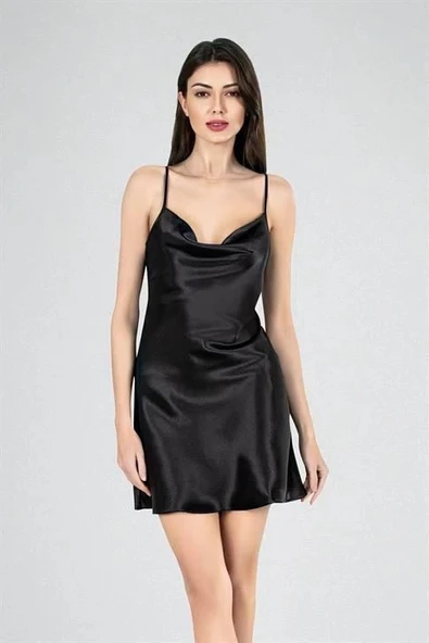 Arias Closet Kısa Gecelik Degaje Siyah 7740 ürün görseli