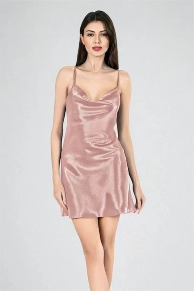 Amora Secret Kısa Gecelik Degaje Yaka Vizon 7740 ürün görseli