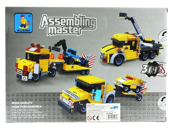 TOYZ DÜKKANIM Ausini Assembling Master 3 in 1 264 Parça Çekici Kamyonlar Kız Erkek Çocuk Oyuncak Eğitici Oyuncakla - 3